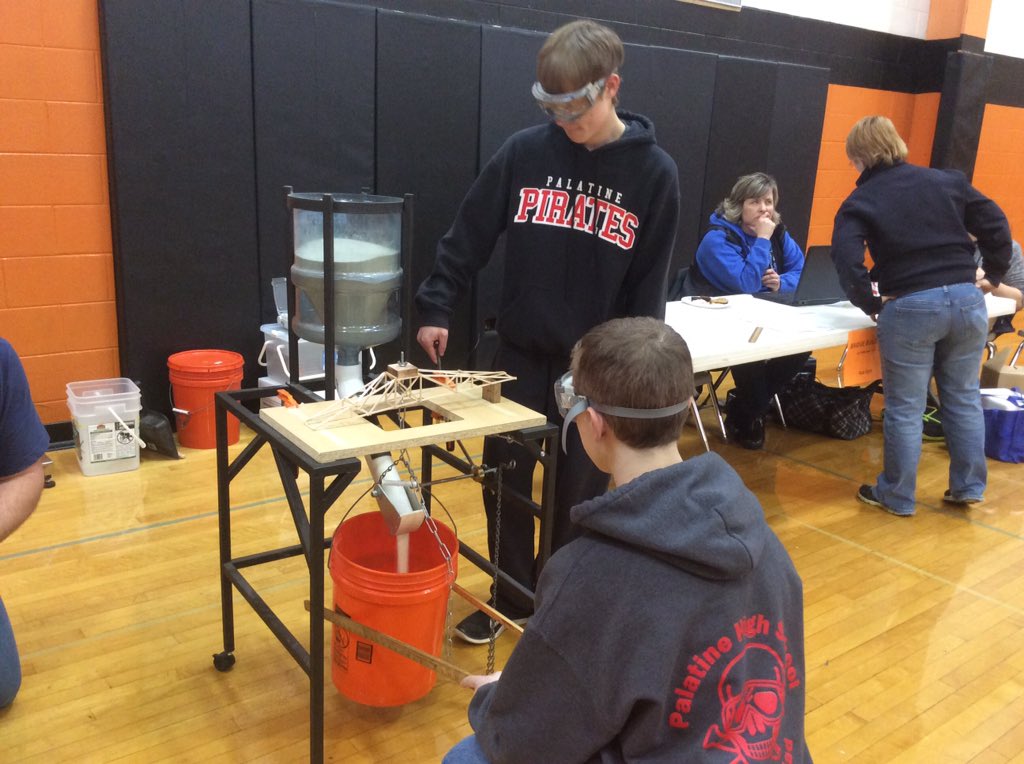 PirateSciOly's tweet photo. All that hard work... Just to break it! Took home a medal though #PHSSciOly #BridgeBuilding https://t.co/b58wslkocG