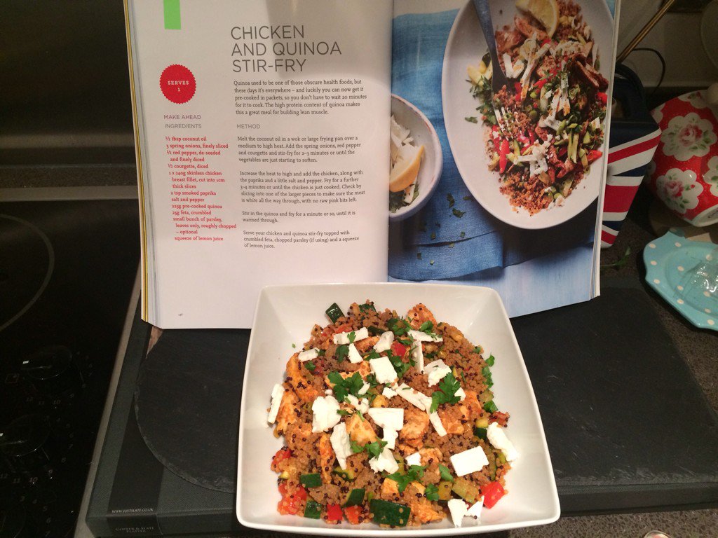 Yummy chicken and quinoa stir fry recipe from fantastic book by <a href="/thebodycoach/">Joe Wicks</a> #Leanin15 #GetFit2016