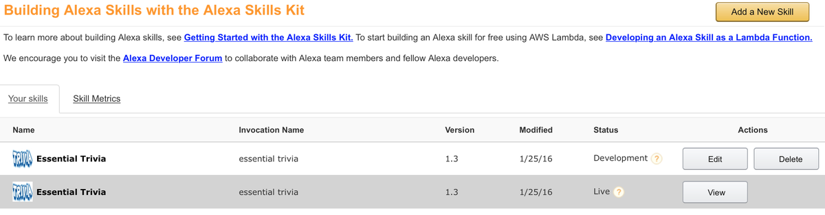 robhelle's tweet photo. @MDesmaz @unitygirl @thedavedev Essential Trivia, built w/ ASK - is certified as an Alexa Skill #HackATT #AmazonEcho https://t.co/kVc101cNs5