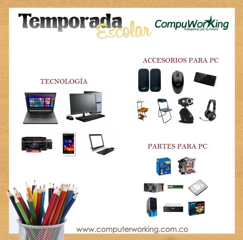 CompuWorkingSAS's tweet photo. Todo lo que buscas en #tecnología,#accesorios y #partes para #computadores,lo encuentras #Compuworking y #SafariPc. https://t.co/hiCsXL7aUx