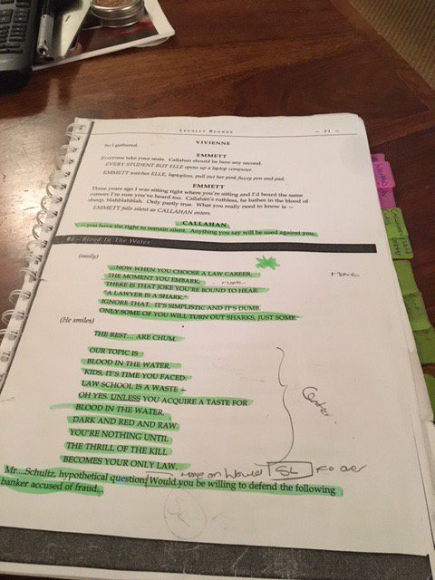 CraigSillick's tweet photo. @wsmoperatic Not needed @ rehearsal 2night so attempting to learn lines Bought your tickets?#legallyblonde #snaps https://t.co/oY7nN8uq01