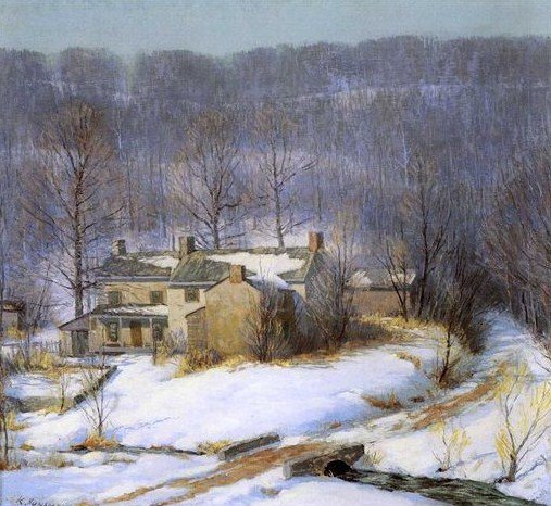 hutterdesign's tweet photo. Kenneth #Nunamaker "Tony’s Place "  #art #twitart #artwit #artist #iloveart #followart #landscape #snow https://t.co/R22rx9EQjI