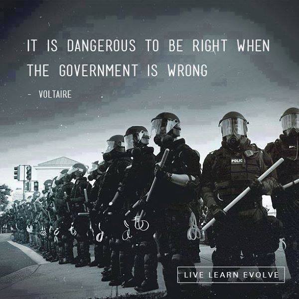 It is dangerous to be right when the government is wrong
-Voltaire
#repression #fascism #policestate vs #freespeech