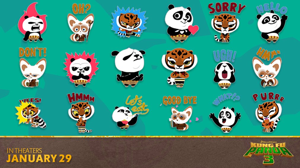 Dreamworks's tweet photo. #KungFuPanda 3 Facebook stickers are here! https://t.co/wZxCMvtVYM https://t.co/QTtWyGkA1B