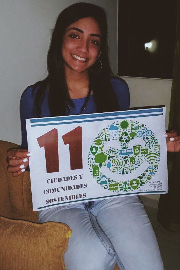 oneyda_rs's tweet photo. Apoyo objetivo 11: CIUDADES Y COMUNIDADES SOSTENIBLES♻️ #Goal11 con @annette_tejada en @PUCMM para @TheGlobalGoals https://t.co/mpxtSOsaRG