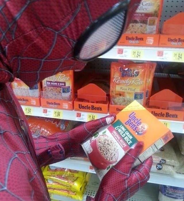 Taskmaster_TM's tweet image. Here we see @WoS_Spidey being domestc and helping with the shopping.
