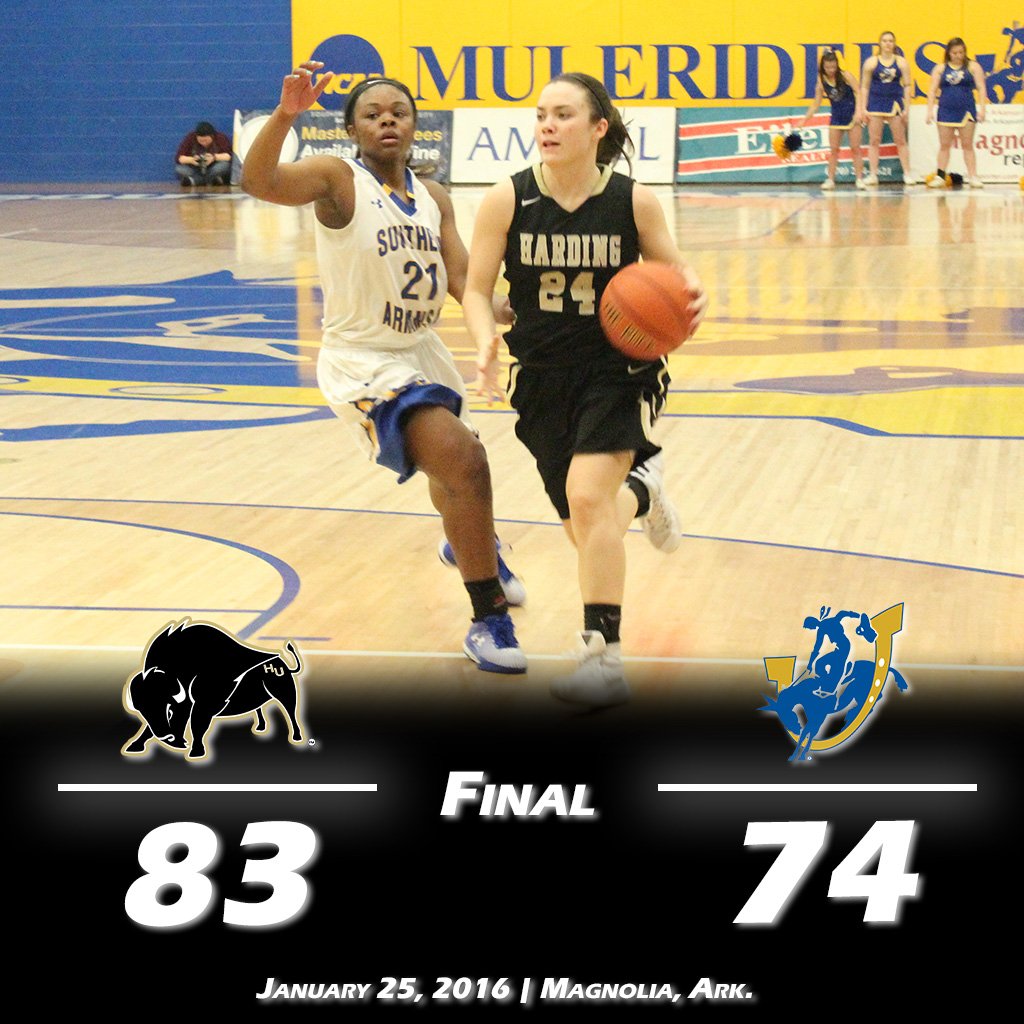 Harding Sports (@hardingsports) on Twitter photo Final | <a href="/Harding_WBB/">HU Lady Bisons</a> 83, Southern Arkansas 74
Wiedower 21 pts.
Williams 9 Reb.
#HUBisons Final | <a href="/Harding_WBB/">HU Lady Bisons</a> 83, Southern Arkansas 74
Wiedower 21 pts.
Williams 9 Reb.
#HUBisons