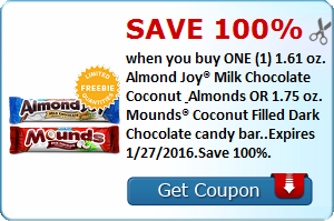 FREE Almond Joy Milk Chocolate OR Mounds Candy Bar - ift.tt/1PNZkEF