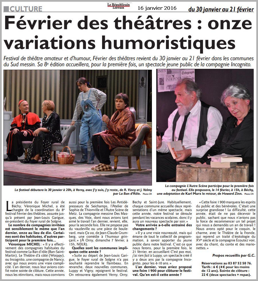 LABANDROLE's tweet image. RDV le samedi 30 jan 20h00 - centre socioculturel Faber  VERNY 57420 - dans le cadre du festival FDT