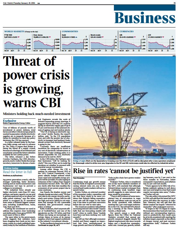 fletcherr's tweet image. Tomorrow's @TimesBusiness front page: Threat of power crisis is growing, warns CBI #tomorrowspaperstoday