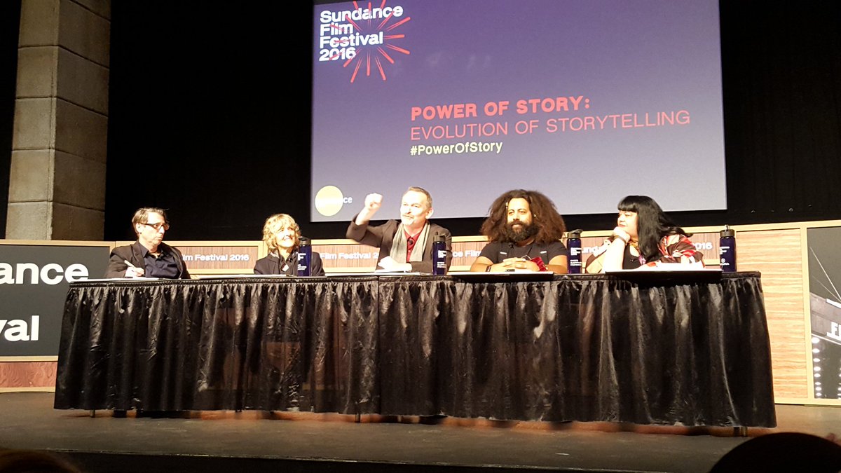 kentbye's tweet image. About to see the largest-scale synchronized VR experience w 200+ ppl at #PowerOfStory #Sundance panel &apos;Collisions&apos;