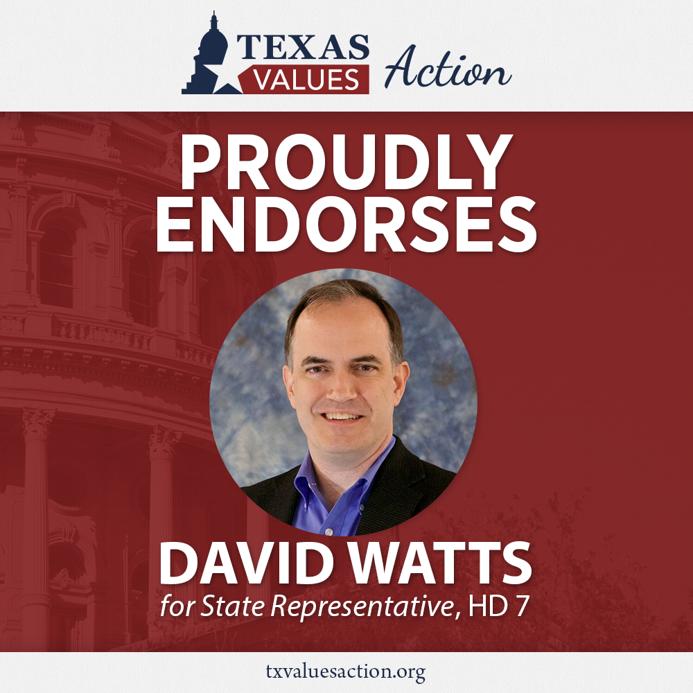 TxValuesAction's tweet photo. We proudly endorse .@WattsforTexas for State Rep in HD7 https://t.co/YDxBK1u29y #txlege https://t.co/gRuGhbbABO