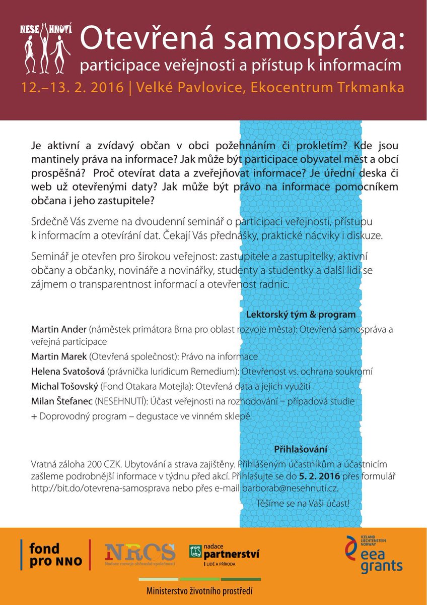 Otevřená data,právo na informace,participace a degustace ve vinném sklepě k tomu <a href="/NESEHNUTI/">NESEHNUTÍ</a> on.fb.me/1PwZRuj