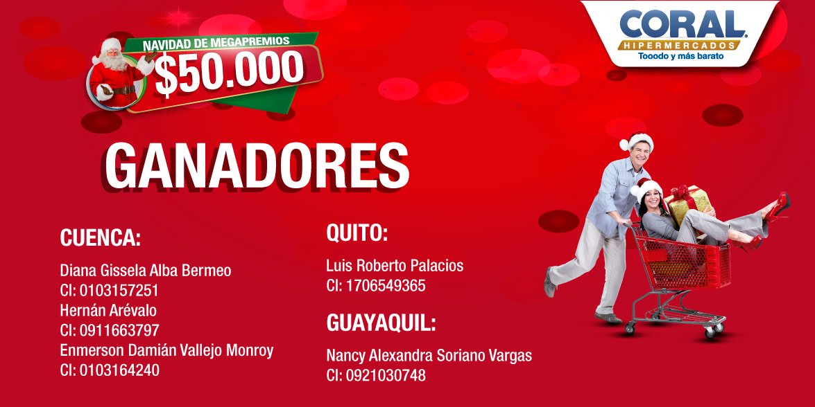 Damos a conocer los nombres de los ganadores de nuestro sorteo #NavidadDeMegaPremios y sus respectivas ciudades