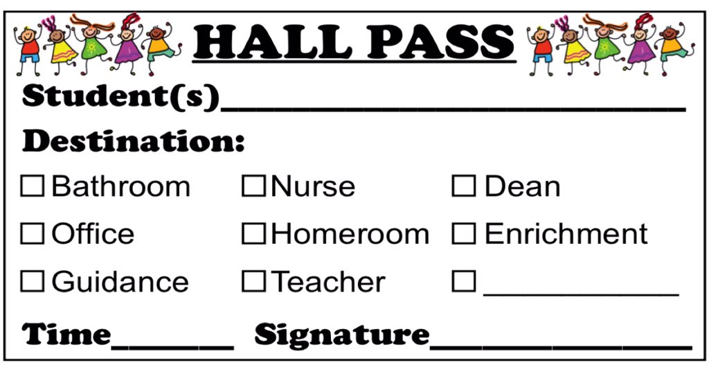alex corbitt on twitter quot quot hall pass quot template i made for hallway pass template