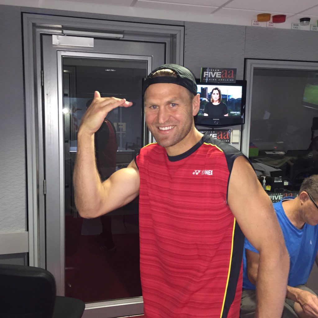 <a href="/1395FIVEaa/">FIVEAA</a> sports show 10-1 including our interview with <a href="/lleytonhewitt/">Lleyton Hewitt</a>, I'm that pumped I dressed up as him