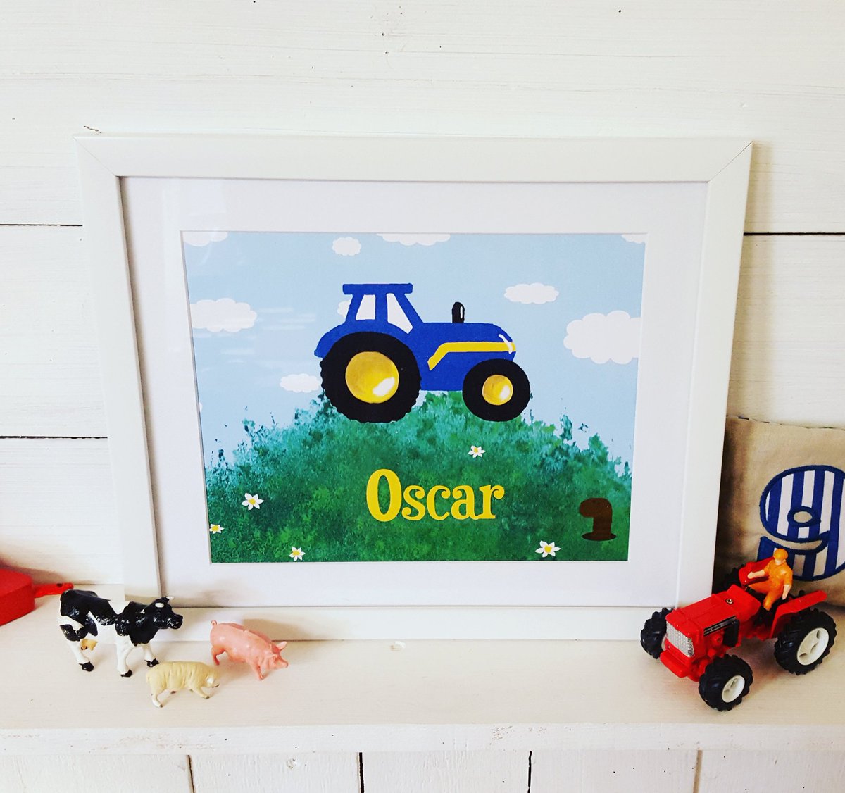 #tractor and #car prints for boys and girls rooms <a href="/notonthehighst/">notonthehighstreet</a> #kidsdecor #kidsroom
