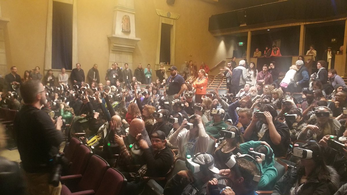 deep_rifter's tweet image. Audience dives into &quot;Collisions&quot; for mass vr viewing @TwoBitCircusVR #SundanceFilmFestival Very cool