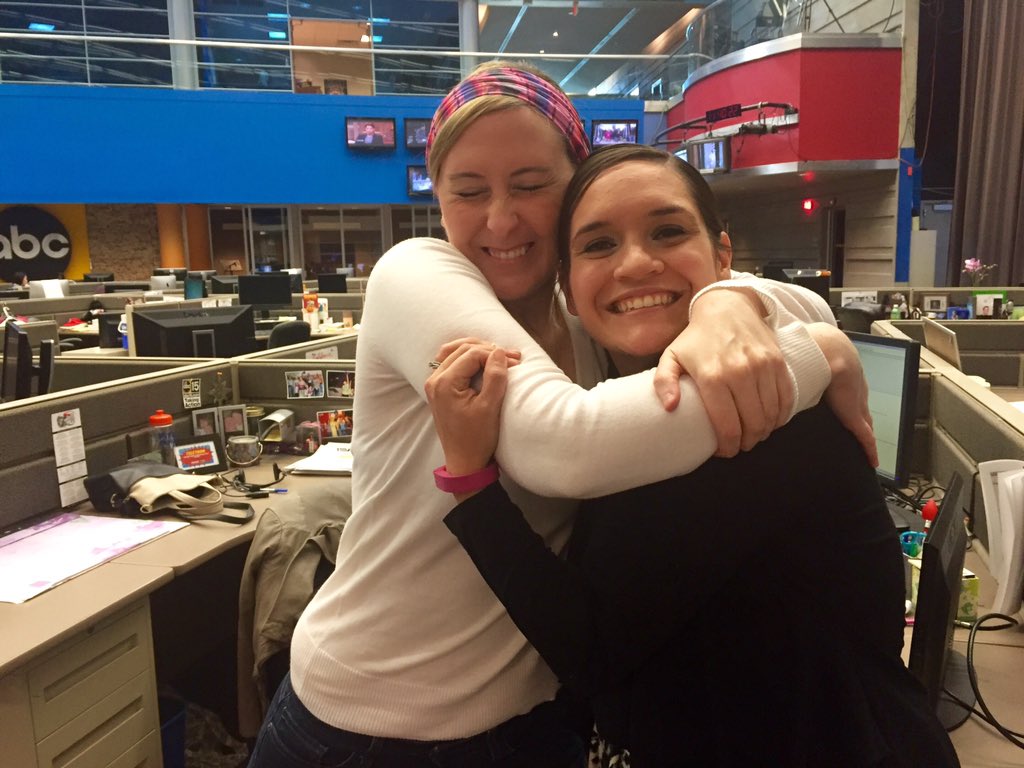 JoshFrigerio's tweet image. Last week was #NationalHugDay and I forgot to post these pictures of my #ABC15 colleagues! Oops.