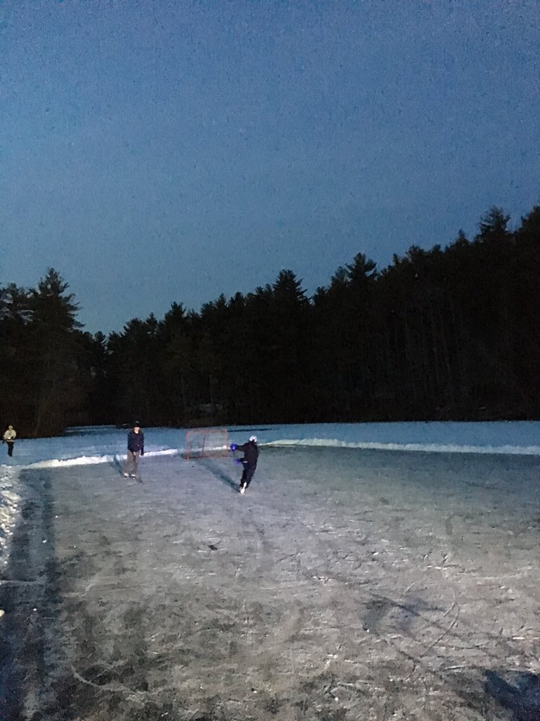 Brian_Moran_'s tweet photo. Little late night pond hockey @Buccigross @CZaya21 https://t.co/cnyp7XM9dW