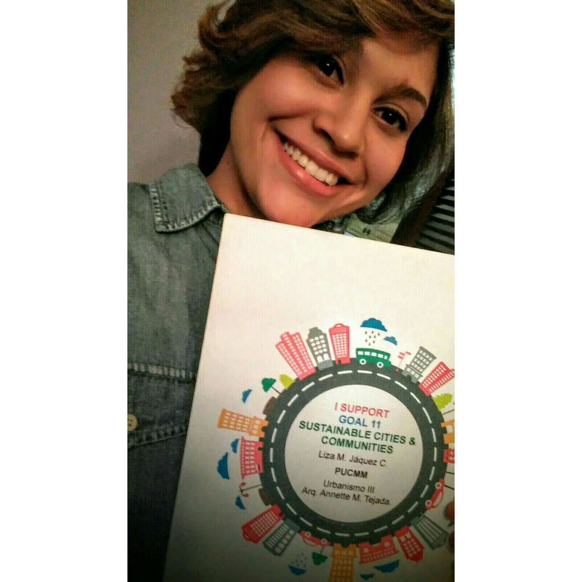 LizaJaquez's tweet photo. Apoyo el objetivo 11: Cuidades y comunidades sostenibles #goal11 con @annette_tejada en @PUCMM para @TheGlobalGoals https://t.co/5ylMrgs8uL