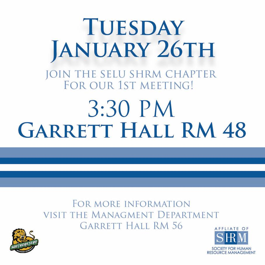 SELUSHRM's tweet photo. Join us tomorrow at 3:30 for our first meeting of the semester!! https://t.co/C0TfZUKwzM