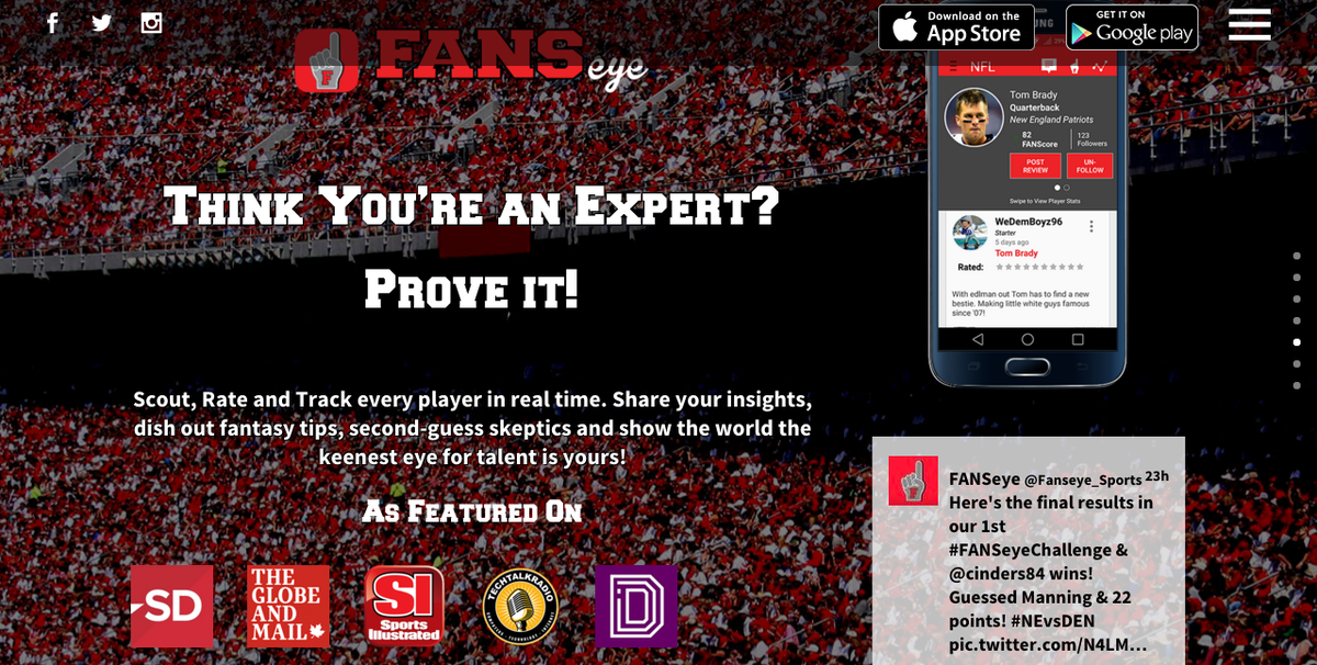 Fanseye_Sports's tweet photo. Think you're an expert? PROVE IT! Go to our website https://t.co/Q82GvKQdOm &amp; download the app! #NFL #SuperBowl50 https://t.co/rTSPgiWpCR
