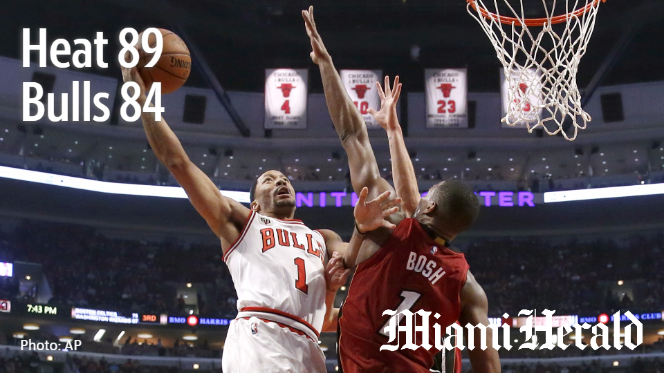 HeraldSports's tweet image. The Miami Heat defeats the Chicago Bulls 89-84