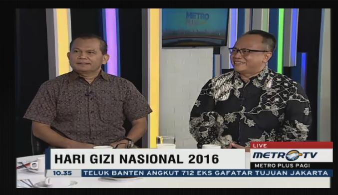 Nutrisi_Bangsa's tweet photo. Demikianlah talkshow Hari Gizi 2016 di #MetroTVPagi bersama Prof. Hardinsyah @PERGIZI &amp; Pak Arif dari Sarihusada. https://t.co/SBggmfpSQm
