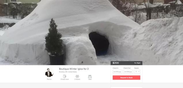 NYDailyNews's tweet photo. Someone in Brooklyn built an igloo in his backyard and listed it on Airbnb. https://t.co/wudCxlNw6u https://t.co/eDp3WViUGE