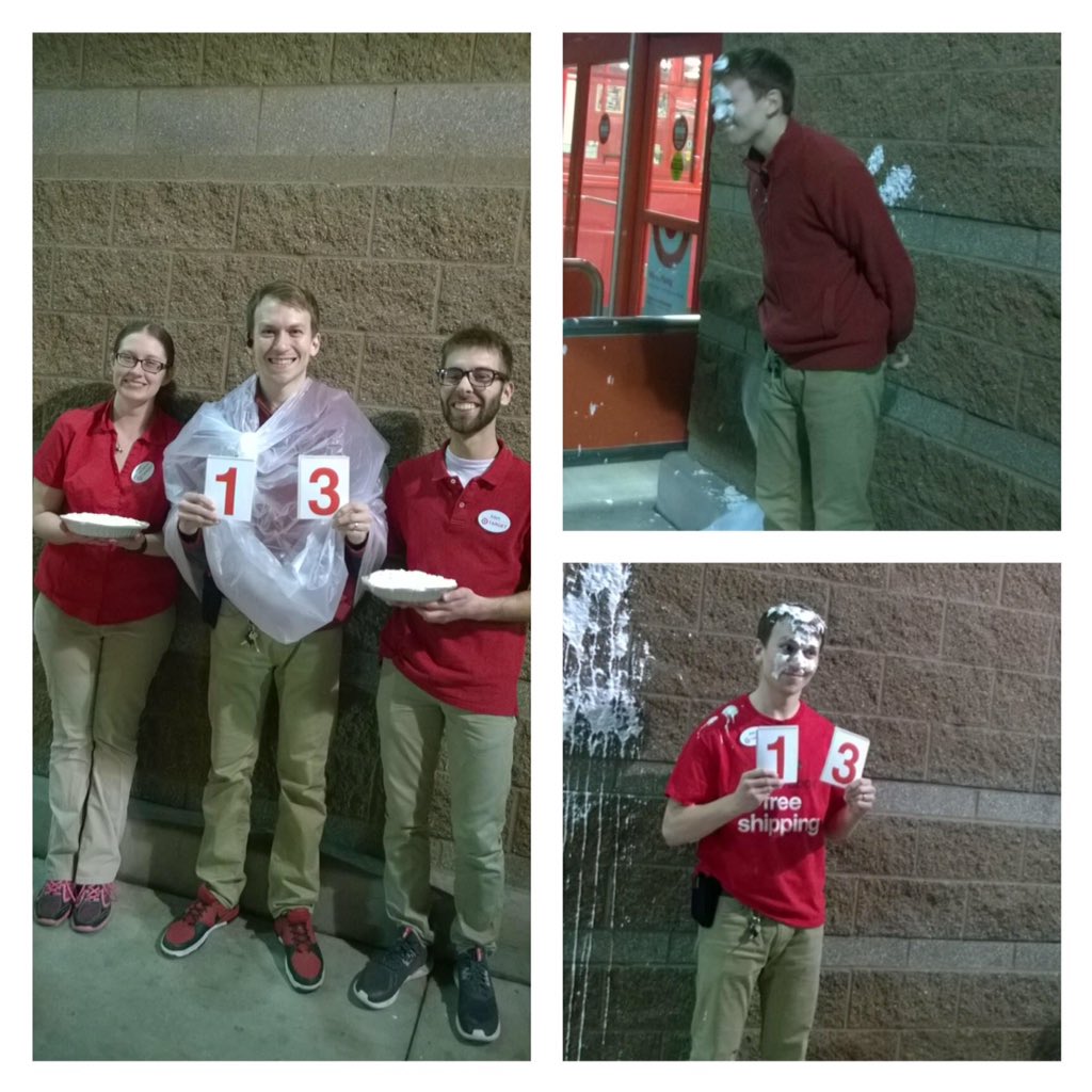 AMortonTGT1847's tweet photo. Beat our Redcard Goal for National Pie Day! So naturally the LOD has to get two pies in the face #1847swag https://t.co/TeptRiRH0L