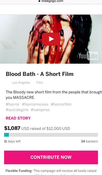 We're at $1087!Thank you to Eric for contributing! https://t.co/zhL7zq6bZ2 there's still time to help<a href="/tag/film"class="tags"><span>#film</span></a><a href="/tag/supportindiehorror"class="tags"><span>#supportindiehorror</span></a>