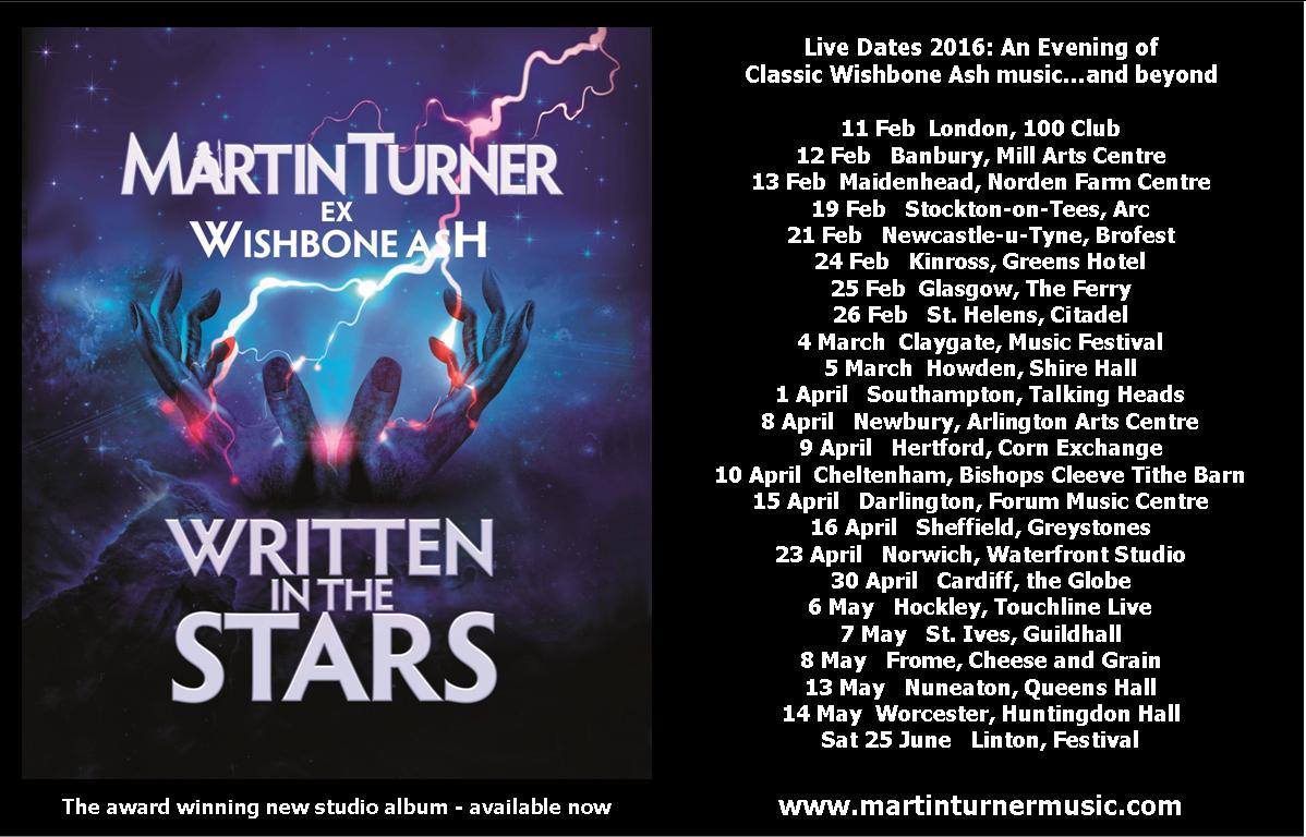 In the forthcoming issue we talk to Martin Turner (ex Wishbone Ash). 
New album out now and UK tour info is here :
