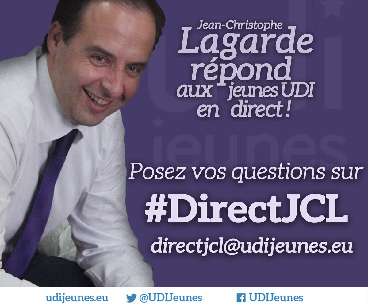 UDIjeunes's tweet photo. Posez vos questions à @jclagarde avec le hashtag #DirectJCL ! Plus d'infos : https://t.co/hMLqePON80 https://t.co/Nng1xoIQWa