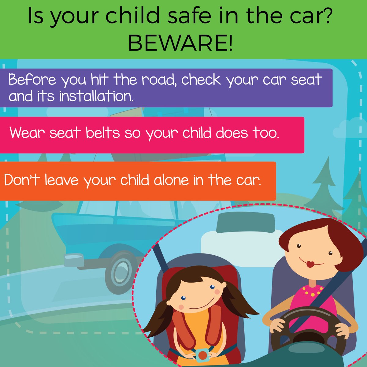 Be #careful while #travelling with your kid. Better #safe than sorry. Visit thefunkids.com.pk for safety tips.