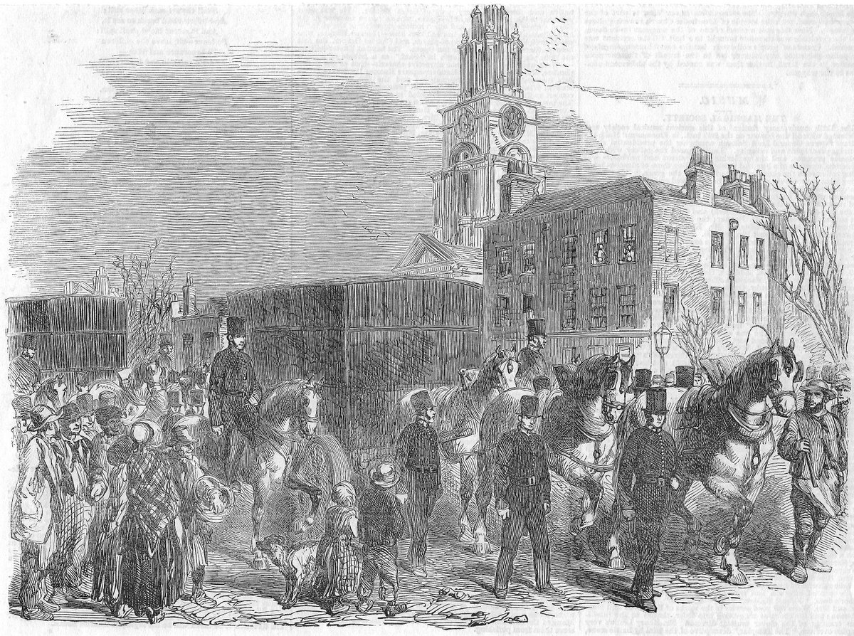 <a href="/LoveLimehouse/">Limehouse</a> 1853. Australian gold passes St. Anne's on its way to the Bank of England from the East India Docks.