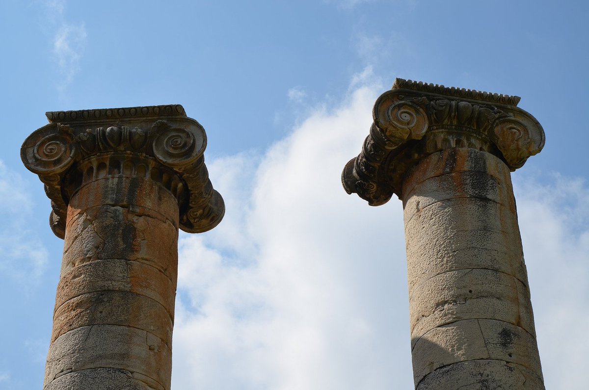 carolemadge's tweet photo. These are the 2 complete columns of the Temple of Artemis. Most columns are unfluted, the Temple was never finished. https://t.co/ZWuV2xHmiS