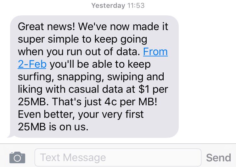 jlewis's tweet photo. @vodafoneNZ Hi, is it possible to turn this off/opt out? Would rather not use casual data if I run out on prepay https://t.co/TnbNz7vjT8