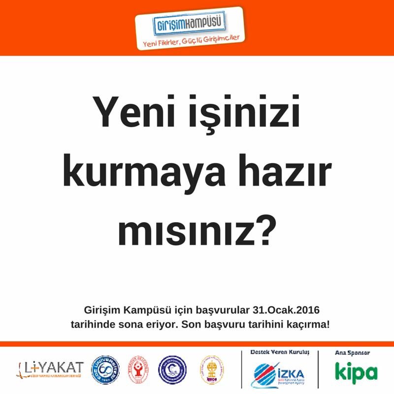 Yeni işinizi kurmaya hazır mısınız? Girişim Kampüsü'ne başvurularınız için girisimkampusu.com #girisimkampusu