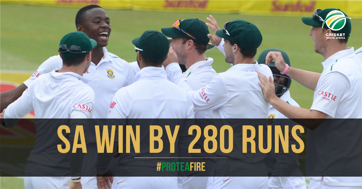 ProteasMenCSA's tweet photo. 60-odd mins only on day 5. Eng out for 101, 2nd biggest win v Eng in terms of runs #SunfoilTest #SAvENG #ProteaFire https://t.co/t32havmkTa