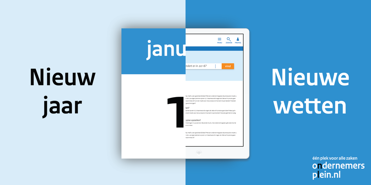 OP_Nederland's tweet image. Nog iets gemist? Dit zijn de nieuwe en gewijzigde regels voor ondernemers per 1 januari 2016 bit.ly/1PaHiRo