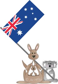 Dolphin Computer Access On Twitter Happy Australia Day To Our Australian Followers Image Shows Cartoon Koala Bear And Kangaroo Waving Australian Flag Https T Co 1dodxajng3