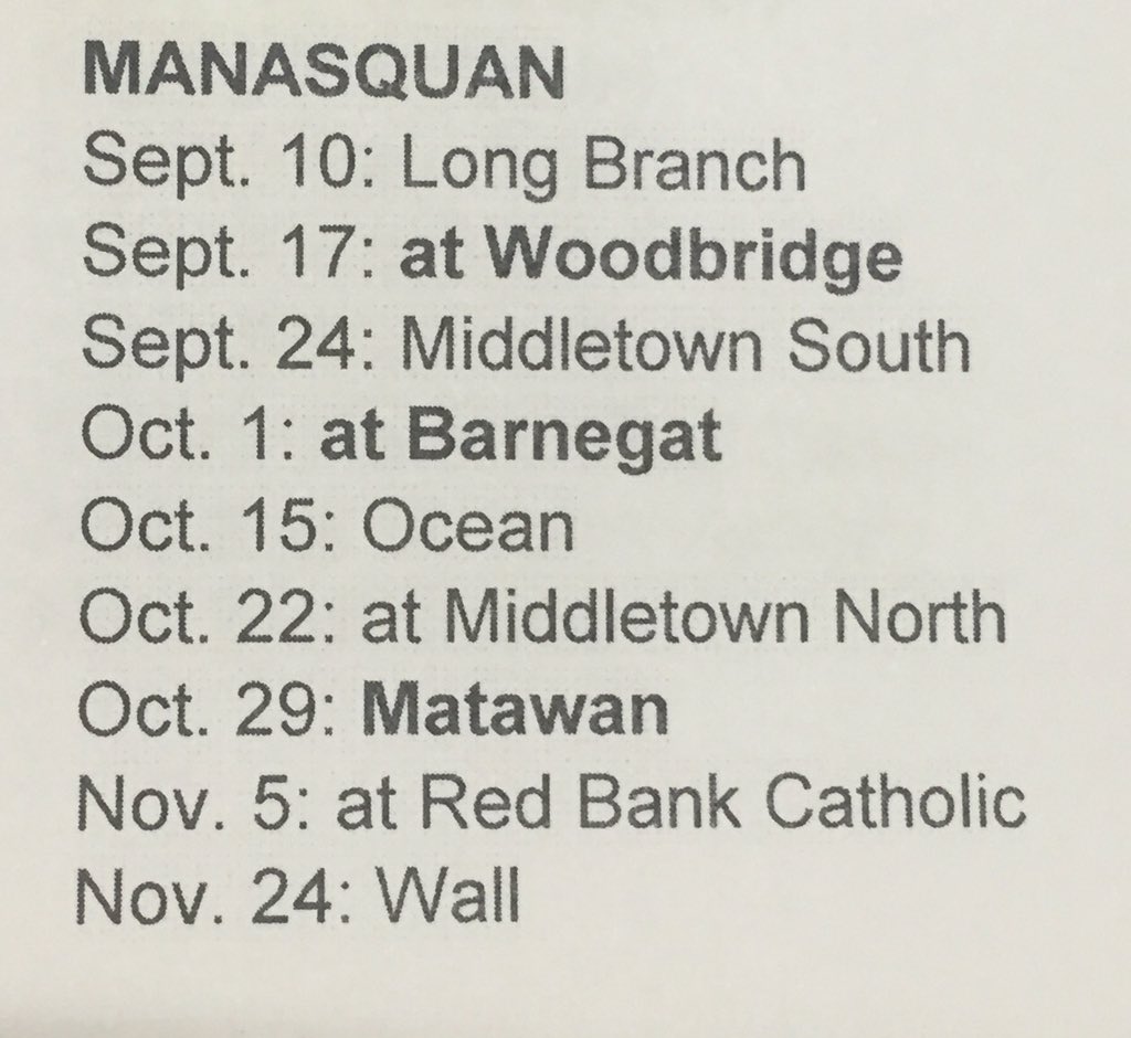 2016 Football Schedule
