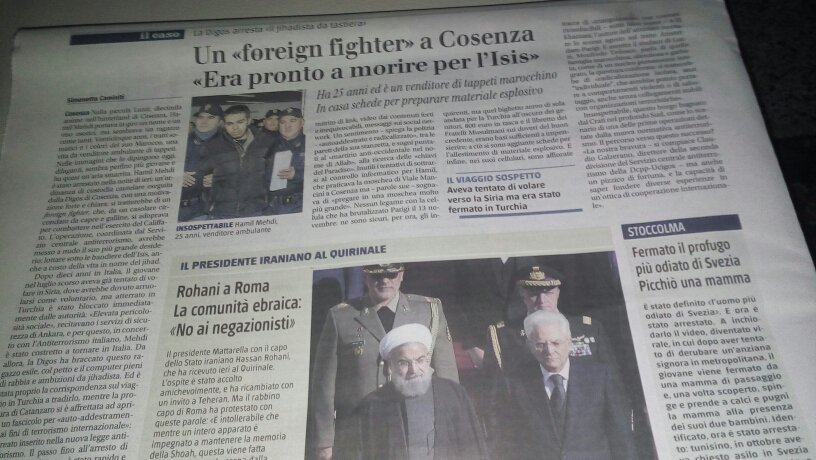 Il mio pezzo di oggi su <a href="/ilgiornale/">ilGiornale</a> #foreignfighter #Cosenza