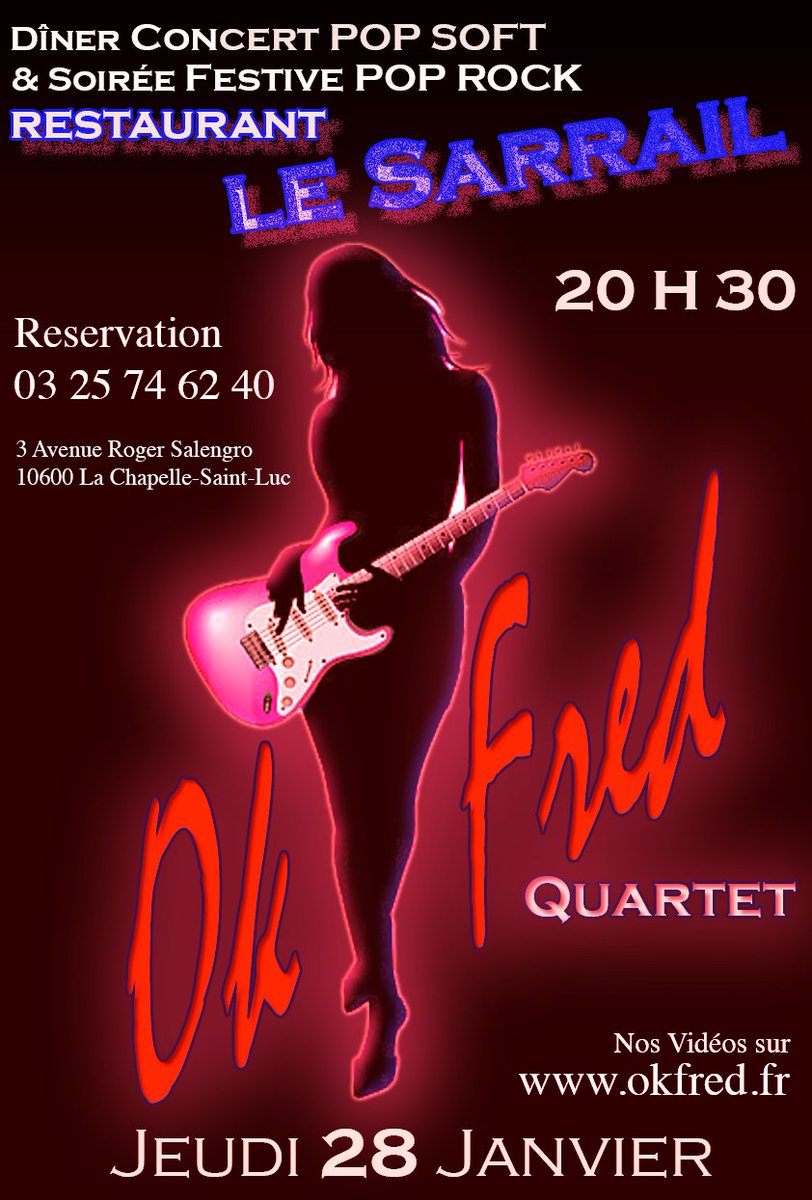 OrchestreOkfred's tweet photo. #OKFRED vous convie à un DINER EN MUSIQUE au restaurant Le SARRAIL 03 25 74 62 40
Jeudi 28 Janvier à partir de 20h30 https://t.co/KvWXt4i1fH