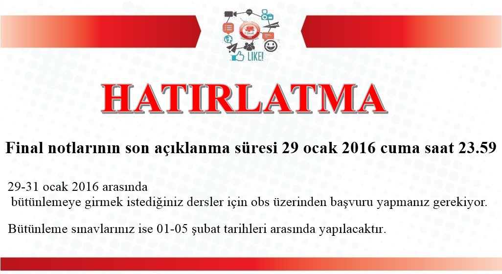 HATIRLATMA #SDÜ