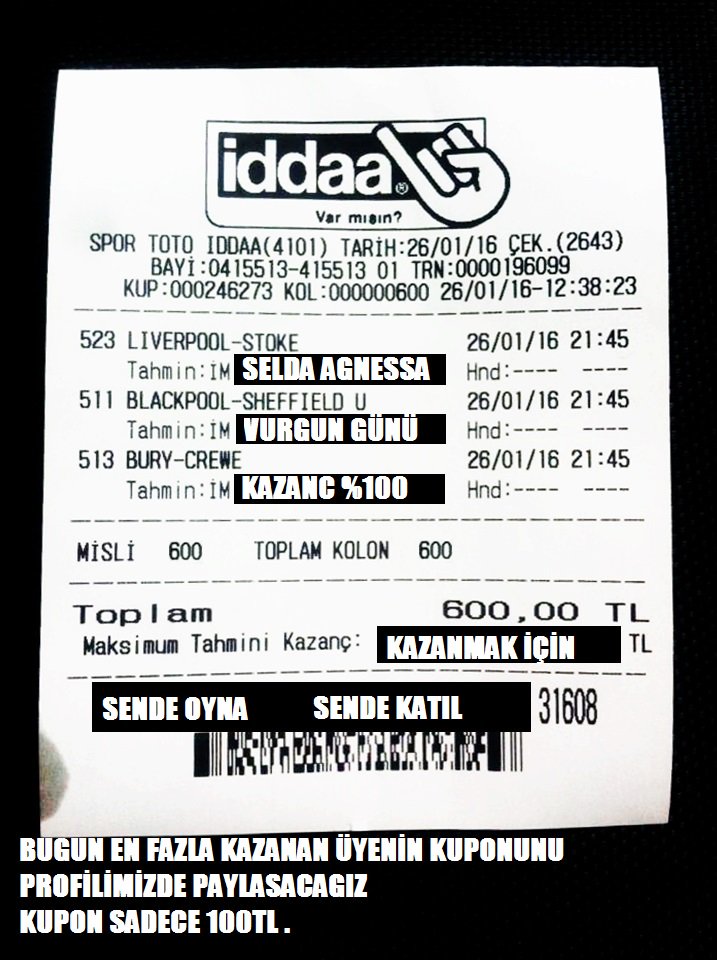#iddaa
#banko
#yinekazandık
#kazandık
#seldaagnessa
#vurgunzamanı
#sendekatıl
#iddaalıyız
#sadece150tl