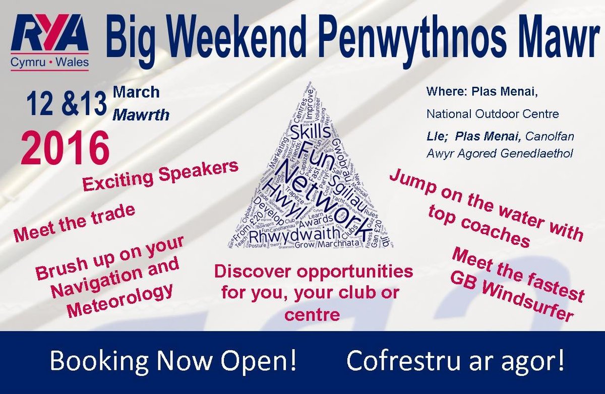 Don't forget so sign up to the Big Weekend before the 12th Feb for 15% early-bird discount!
welshsailingevents.org/courses-worksh…