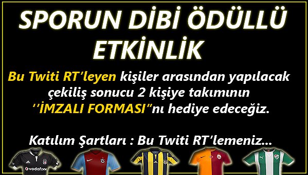 Besiktasyolu_'s tweet photo. SPORUN DİBİ ÖDÜLLÜ ETKİNLİK ! 

Bu Twiti RT'le Takımının İmzalı Forma Kazanma Şansı Yakala!

https://t.co/skGVDd2f1v https://t.co/YLPzvm62nS