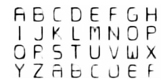 Gizmodo's tweet photo. This is what happens when you let a neural network design fonts: https://t.co/W8Oq94QbGP https://t.co/9jZphuLcID